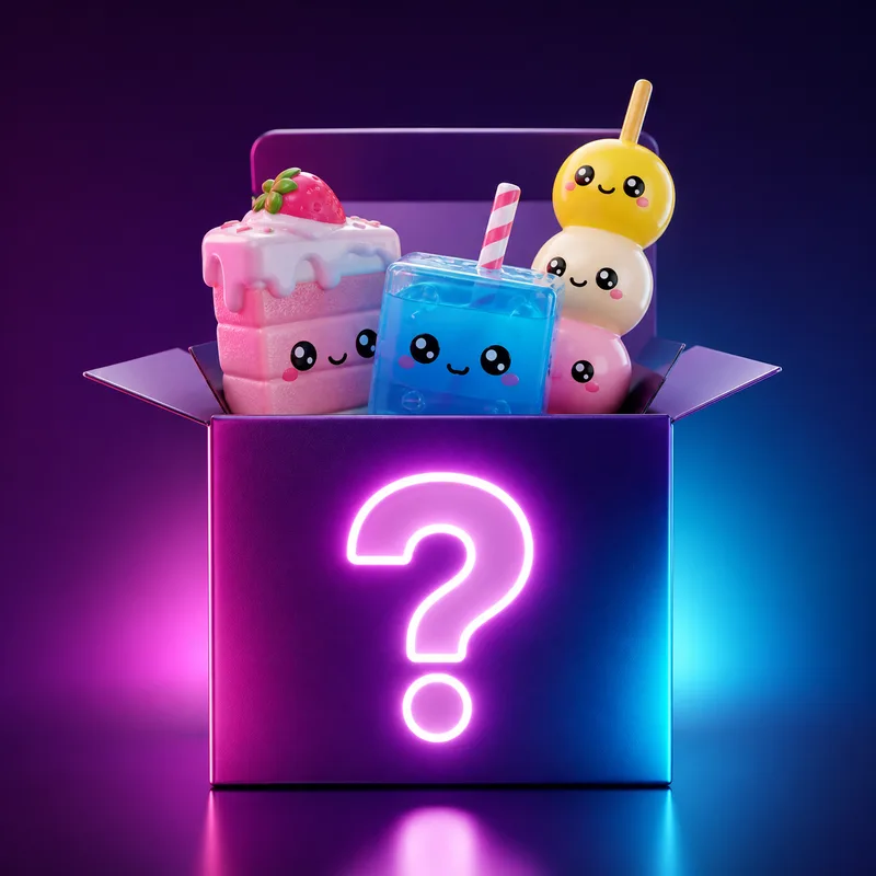 Mystery Squishy Box — a surprise blind-pick bundle of kawaii squishy toys